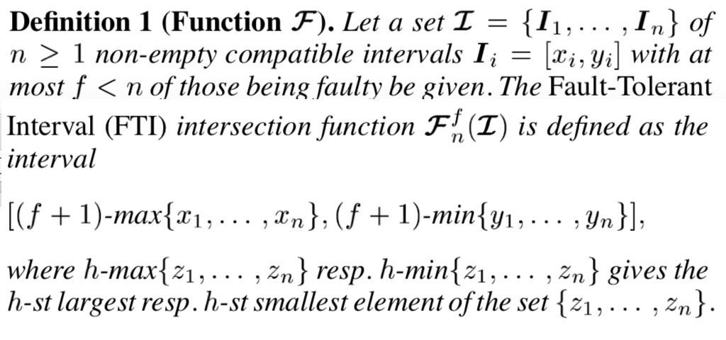 Definition: How to Reconcile Fault-Tolerant Interval Intersection with the Lipschitz Condition